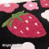 Anybar Black Bathroom Rugs Cute Strawberry Flower Bath Mat Bathroom Accessories, Funny Colorful Non Slip Floor Bath Rug Machine Washable Bathmat Soft Microfiber Carpet for Shower, Bathtub (18x25 inch) view 3