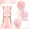 16 Pieces Chair Sashes with Ribbons 8ft Long Blush Soft Fabric Drapes for Wedding Church Chair Aisle Decorations view 4