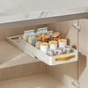 Pull Out Cabinet Drawer Shelf Organizer,Kitchen Storage & Organisation,No Punch Carbon Steel Cabinet Shelf Storage for Living Room Kitchen,with Adhesive Nano Film. (Size : 25 * 48.5 * 8cm) view 1