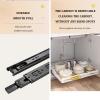 Pull Out Cabinet Drawer Shelf Organizer,Kitchen Storage & Organisation,No Punch Carbon Steel Cabinet Shelf Storage for Living Room Kitchen,with Adhesive Nano Film. (Size : 25 * 48.5 * 8cm) view 4