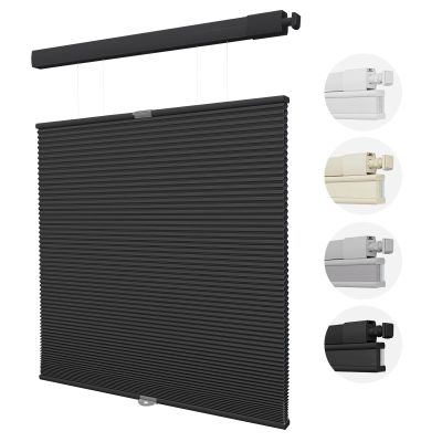 UrMoon Top Down Bottom Up Cellular Shades for Windows No Drill Color-Matched Cellular Blinds No Tool Cordless Honeycomb Blinds with Thermal Insulated (Blackout - Black, 29" W x 48" H)