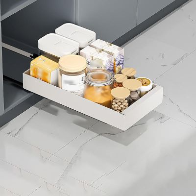 Pull Out Kitchen Storage,Pull Out Drawer Fixed with Adhesive,Slide Out Drawer Storage Shelves for Kitchen Cupboard,with Adhesive Nano Film,for Kitchen Cupboard,Drill-free. ( Color : One , Size : 25*42