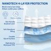 MEELUS King Mattress Protector, Breathable Waterproof Mattress Pad Cover Fitted Deep Pocket 8"-21", Soft Noiseless Mattress Cover Washable Cooling Padded for Home Hotel Bedroom, Black view 2