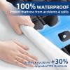 MEELUS King Mattress Protector, Breathable Waterproof Mattress Pad Cover Fitted Deep Pocket 8"-21", Soft Noiseless Mattress Cover Washable Cooling Padded for Home Hotel Bedroom, Black view 3