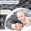 MEELUS King Mattress Protector, Breathable Waterproof Mattress Pad Cover Fitted Deep Pocket 8"-21", Soft Noiseless Mattress Cover Washable Cooling Padded for Home Hotel Bedroom, Black view 4