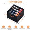 INSTY 2 Pack Shoe Organizer for Closet, Fits up to 32 Pairs, Adjustable Dividers for Shoe Storage, Space-Saving Shoe Bins and Clear Top, Black view 2