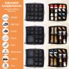 INSTY 2 Pack Shoe Organizer for Closet, Fits up to 32 Pairs, Adjustable Dividers for Shoe Storage, Space-Saving Shoe Bins and Clear Top, Black view 3