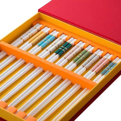 HEWOOJA Chopsticks reusable, Reusable Chopsticks, Chopsticks disposable chopsticks reusable Ceramic Non-Slip Chopsticks, Bone China Chopsticks Gift Box Set ( Color : C )