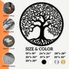 XXQ Tree of Life Metal Wall Art, 19-Inch Family Tree Wall Decor Sculpture for Indoor and Outdoor Use Available in Black White Silver and Gold (Black, 35" x 35" / 90 x 90cm) view 2