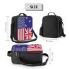 America New Zealand Friendship Flag Lunch Box with Side Pocket Leakproof Portable Lunch Bags for Office Beach Work view 3