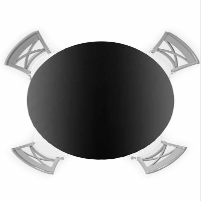 SEVENBABU Round Table Cover for 36"-44" Tables Waterproof Round Tablecloth 44 Inch Fitted Picnic Table Covers Minimalistic Gradient Black Grey Table Cloth Round Cover for Indoor Outdoor Picnic Party