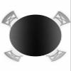 SEVENBABU Round Table Cover for 36"-44" Tables Waterproof Round Tablecloth 44 Inch Fitted Picnic Table Covers Minimalistic Gradient Black Grey Table Cloth Round Cover for Indoor Outdoor Picnic Party view 1