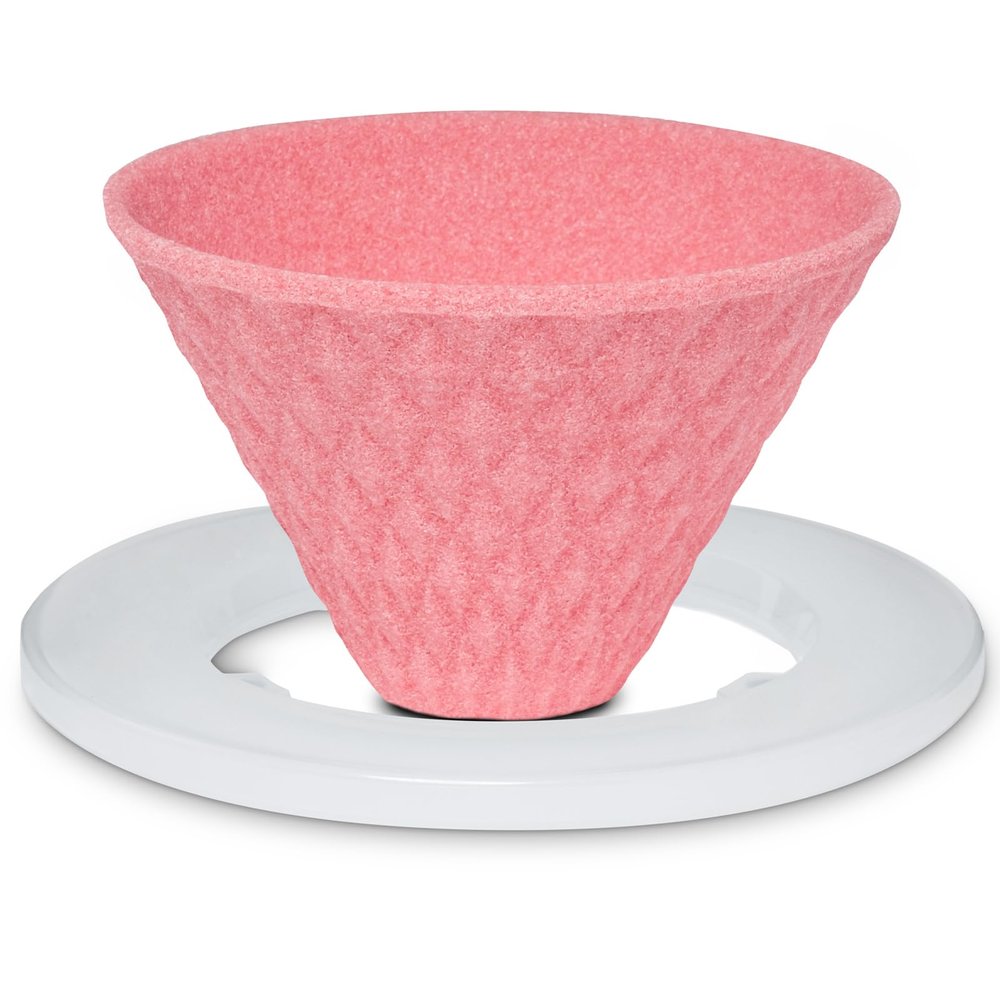 Wablade ekubo one drip Ceramic Coffee Filter Pour Over Cone Dripper, Paperless Permanent Reusable Manual Brewer, No Paper Filter, Fuller Flavor Rich Aroma, 12 Cup, Made in Japan (Pink)