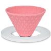 Wablade ekubo one drip Ceramic Coffee Filter Pour Over Cone Dripper, Paperless Permanent Reusable Manual Brewer, No Paper Filter, Fuller Flavor Rich Aroma, 12 Cup, Made in Japan (Pink) view 1