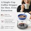 Wablade ekubo one drip Ceramic Coffee Filter Pour Over Cone Dripper, Paperless Permanent Reusable Manual Brewer, No Paper Filter, Fuller Flavor Rich Aroma, 12 Cup, Made in Japan (Pink) view 2
