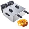XARONF Stainless Steel Deep Fat Fryers Cool Touch Handle Housing Kitchen Countertop with Lids and Oil Basketes & Temperature Control for French Fries Fried Chicken Donuts (Color : Steel, Size : 7L) view 1