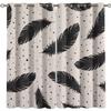 Abstract Black Feather Art Blackout Curtains, European Bohemian Polka Dots Printed Curtains, Thermal Insulated Drapes Darkening Window Curtain, for Bedroom Living Room Kitchen Hotel 52"W x 90"L view 3
