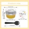 100 PCS Aluminium Foil Baking Cups, Mini Cake Pans with Lids and 100 PCS Spoons, 5 oz Disposable Baking Cups Foil Ramekins For Party Birthday Wedding Valentines (Gold) view 2