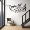 Abstract Metal Wall Art, Modern Luxury Metal Wall Decor, Abstract Metal Wall Sculpture, Abstract Line Wall Art, Mid Century Wall Decor, Office Living Room Wall Decor, Home Decor Gifts (25"x48"|63x121cm, Black) view 1