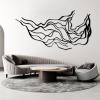 Abstract Metal Wall Art, Modern Luxury Metal Wall Decor, Abstract Metal Wall Sculpture, Abstract Line Wall Art, Mid Century Wall Decor, Office Living Room Wall Decor, Home Decor Gifts (25"x48"|63x121cm, Black) view 2