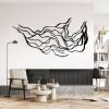 Abstract Metal Wall Art, Modern Luxury Metal Wall Decor, Abstract Metal Wall Sculpture, Abstract Line Wall Art, Mid Century Wall Decor, Office Living Room Wall Decor, Home Decor Gifts (25"x48"|63x121cm, Black) view 3