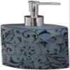 GRDDBZA Art Soap Dispenser for Bathroom Kitchen Hotel, Dishwashing Soap Dispenser, Blue Retro Flower Carving Ceramics Lotion Bottle Bathroom Refillable Hand Soap Dispenser with Silver Pump view 1