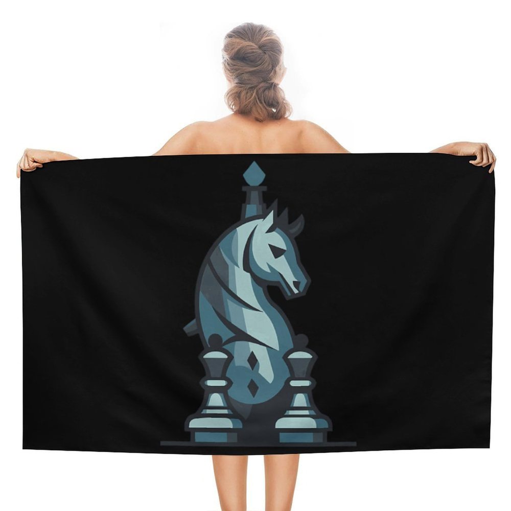 Chess King Queen Knight Beach Towels Quick Dry Oversized Beach Blanket Sand Free Travel Bath Towel for Women&Men