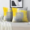 Alricc Grey and Yellow 20X20 Pillow Covers Set of 2, Abstract Art Painting Aesthetic Square Accent Decorative Throw Pillow Covers, Soft Throw Pillows for Couch Sofa Bedroom view 2