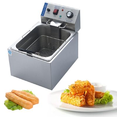 XARONF Deep Fat Fryer Stainless Steel Chip Fryer with Oil Basket, Window Lid Polished Stainless Steel Removable Immerse Heating Element with Temperature Control (Color : 13l)