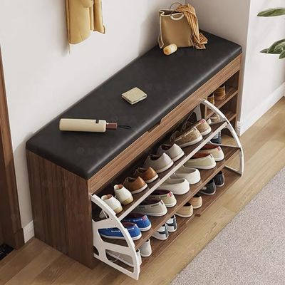ELEFOCUS Shoe Storage Cabinet, Shoe Rack Bench for Entryway Hallway, Flip Doors, Bedroom Living Room Organizer Unit,White,100cm(Size:80cm,Color:Field Oak)
