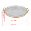 BEIJIALY Round Serving Tray, Round Tray with Gold Handle, Round Serving Platters Multi Functional Golden Rim Serving Tray, Decorative Plastic Serving Tray for Fruit Desserts(Transparent) view 3