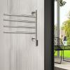 JUVELIO Heated Towel Rail, Digital Display Towel Warmer Swivel Radiator Towel Rail 80W Electric Towel Rail Timer Wall Mounted Electric Towel Radiator 4 Bar Bathroom Radiators 55 * 50 * 12Cm view 2