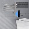 JUVELIO Heated Towel Rail, Digital Display Towel Warmer Swivel Radiator Towel Rail 80W Electric Towel Rail Timer Wall Mounted Electric Towel Radiator 4 Bar Bathroom Radiators 55 * 50 * 12Cm view 3