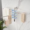 JUVELIO Heated Towel Rail, Digital Display Towel Warmer Swivel Radiator Towel Rail 80W Electric Towel Rail Timer Wall Mounted Electric Towel Radiator 4 Bar Bathroom Radiators 55 * 50 * 12Cm view 4