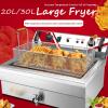 XARONF Electric Deep Fryer with Basket Stainless Steel 20 Liters Oil Fryer, Frying Timer & Light Indicator with Lid & Copper Draining Faucet, Kitchen, Fast Food, Restaurant (Color : Style3) view 2