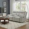 AC Pacific Amelia Upholstered Recliner Loveseat with Storage Console and Cup Holders, Living Room Furniture with Stylish, Comfortable, and Versatile Design for Modern Homes, White view 1