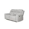 AC Pacific Amelia Upholstered Recliner Loveseat with Storage Console and Cup Holders, Living Room Furniture with Stylish, Comfortable, and Versatile Design for Modern Homes, White view 2