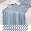 24 Pack Dusty Blue Table Runner 10Ft Cheesecloth Table Runner Rustic Gauze Table Runners Romantic Long Sheer Fabric Cheese Cloth Table Runners for Wedding Party Bridal Baby Shower view 1