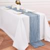 24 Pack Dusty Blue Table Runner 10Ft Cheesecloth Table Runner Rustic Gauze Table Runners Romantic Long Sheer Fabric Cheese Cloth Table Runners for Wedding Party Bridal Baby Shower view 3