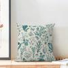 AEIOAE Summer Pillow Covers 20x20 Inch Set of 2,Teal Green Wild Flower Plant Throw Pillows Case,Seasonal Floral Outdoor Decorative Square Linen Farmhouse Decor Cushion Covers for Home Sofa Bed Couch view 3