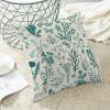AEIOAE Summer Pillow Covers 20x20 Inch Set of 2,Teal Green Wild Flower Plant Throw Pillows Case,Seasonal Floral Outdoor Decorative Square Linen Farmhouse Decor Cushion Covers for Home Sofa Bed Couch view 4