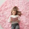 OLANLY Pink Round Rugs for Bedroom - Machine Washable, 5 ft Circle Area Rugs for Living Room, Soft and Fluffy Shaggy Carpet for Teen Girls and Boys, Nursery Rooms, Dorms, Home Decor Aesthetic view 1