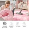 OLANLY Pink Round Rugs for Bedroom - Machine Washable, 5 ft Circle Area Rugs for Living Room, Soft and Fluffy Shaggy Carpet for Teen Girls and Boys, Nursery Rooms, Dorms, Home Decor Aesthetic view 3