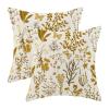 AEIOAE Summer Pillow Covers 20x20 Inch Set of 2,Mustard Yellow Wild Flower Plant Throw Pillows Case,Seasonal Floral Outdoor Decorative Square Linen Farmhouse Decor Cushion Covers for Home Couch