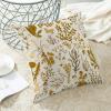 AEIOAE Summer Pillow Covers 20x20 Inch Set of 2,Mustard Yellow Wild Flower Plant Throw Pillows Case,Seasonal Floral Outdoor Decorative Square Linen Farmhouse Decor Cushion Covers for Home Couch view 4