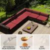 NNSMUN Outdoor Chair Cushions Cover Set of 2/4/6, Thick 10cm, Patio Chair Cushions Cover for Outdoor Furniture Waterproof with Zipper, No Cushion Included (Red,33x65cm(2PCS)) view 3
