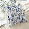 AEIOAE Summer Pillow Covers 20x20 Inch Set of 2,Navy Blue Wild Flower Plant Throw Pillows Case,Seasonal Floral Outdoor Decorative Square Linen Farmhouse Decor Cushion Covers for Home Couch Sofa Bed view 4