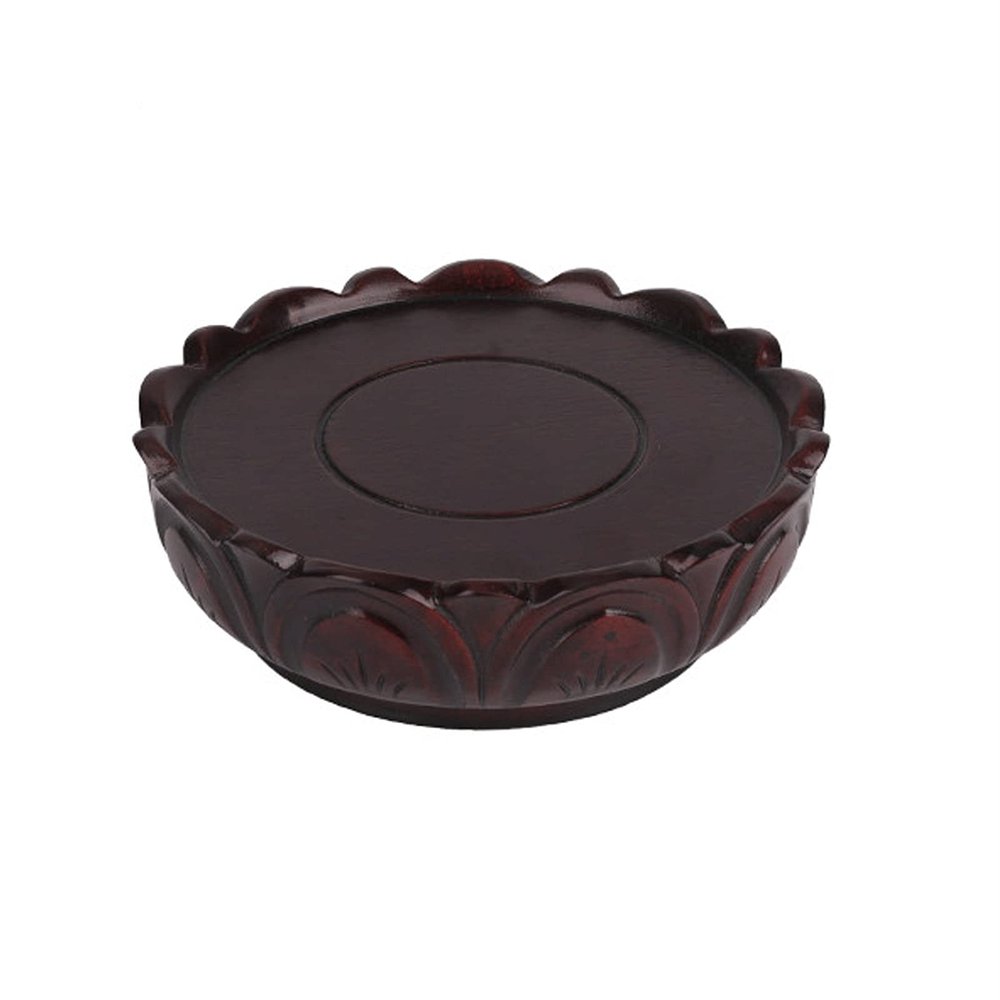 AIDNZYGDH Wooden Vase Base Wooden Base Pedestal for Vases Single-Sided Lotus Shape Display Stand for Home Office Decoration (2.3 Inches High) Wooden Vase Stand (Size : X-Small)