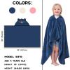 Hiturbo Kids Hooded Bath Towel: Soft Fleece Towel Blanket Cartoon Animal - Pool Beach Towels Wrap 50"x30" for Boys Girls 3-12 Yrs (Navy Bear) view 2