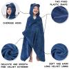 Hiturbo Kids Hooded Bath Towel: Soft Fleece Towel Blanket Cartoon Animal - Pool Beach Towels Wrap 50"x30" for Boys Girls 3-12 Yrs (Navy Bear) view 3